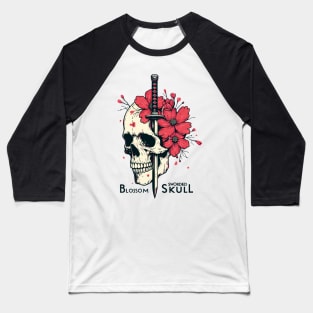 Sworded Blossom Skull Baseball T-Shirt